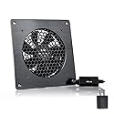 SCCCF USB Cabinet 120MM Fan Quiet Cooling Fan System 6" with Speed Control, for Home Theater AV Cabinets