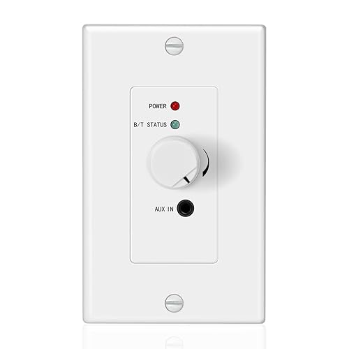 TNP Bluetooth Audio Receiver Wall Plate Mount with Subwoofer Output - 120W BT 5.0 aptX Stereo Amplifier with 3.5 mm AUX Input, Volume Control