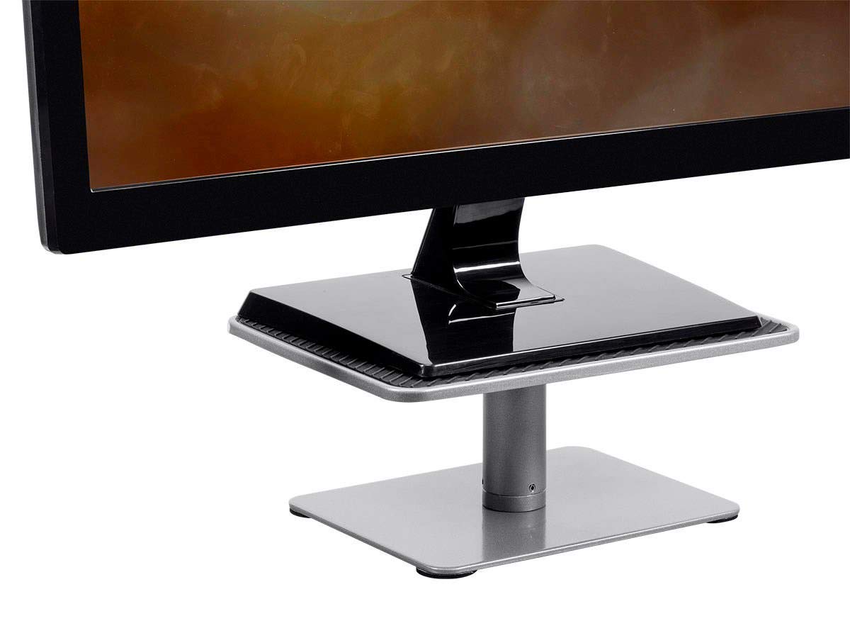 Monoprice Universal Monitor Riser Stand - Raises Monitors 4.6 to 6.5 Inches, Silver Finish - Workstream Collection