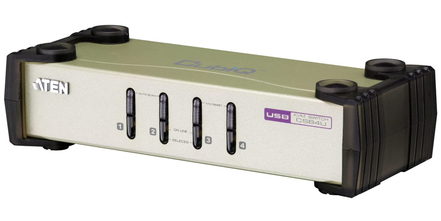 ATEN CS84U 4-Port PS/2-USB KVM VGA Switch - Control up to 4 VGA Computers for Windows, Linux, Mac, and Sun