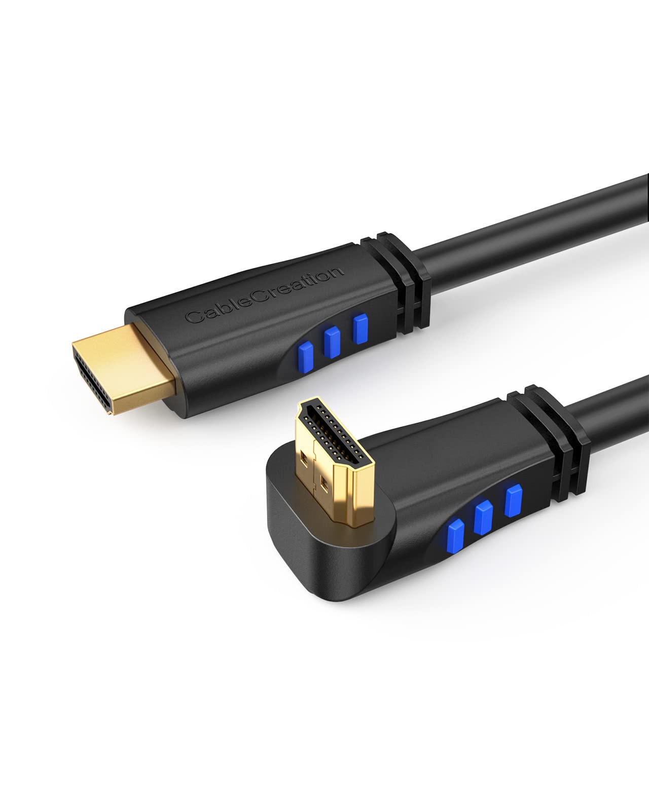 CableCreation 4K HDMI Cable Right Angle 270 Degree Upward - Supports 4K@60HZ Ultra HD for Gaming, Streaming, Movies, Male to Male, 6ft Black