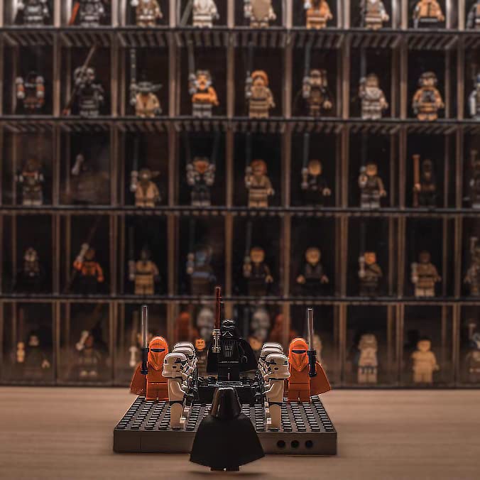 Minifigures Display Case, Acrylic Building Block Display Box, Action Figure Toys Storage for Lego Minifigure, Fit for Lego Lovers(12PCS)