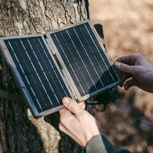 Tactacam Reveal Folding Solar Panel - 7.2W Output, Built-in Lithium Battery, Powers Trail Cameras, Compatible with Reveal & Defend Cams, Portable