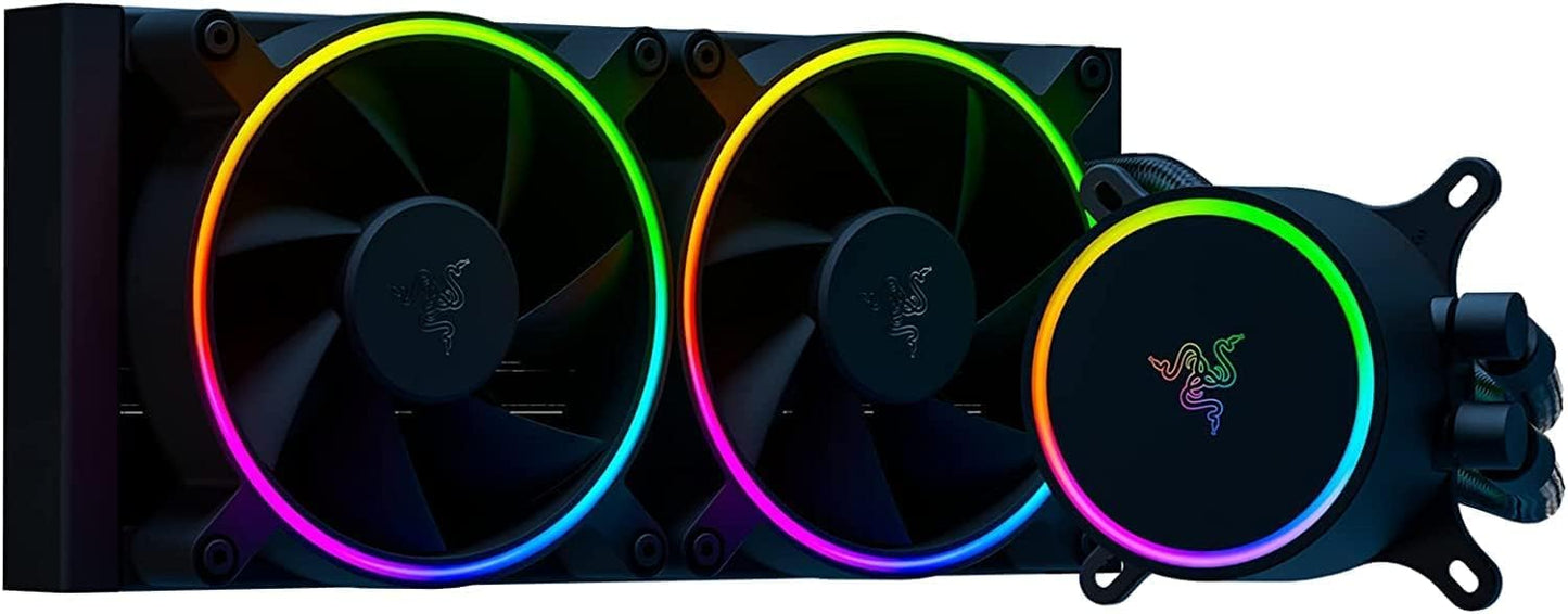 Razer Hanbo Chroma RGB All in One Liquid Cooler aRGB Pump Cap: AIO Design - Quiet, Powerful aRGB Fans - PWM Fan Controller Support - Intel LGA 115X