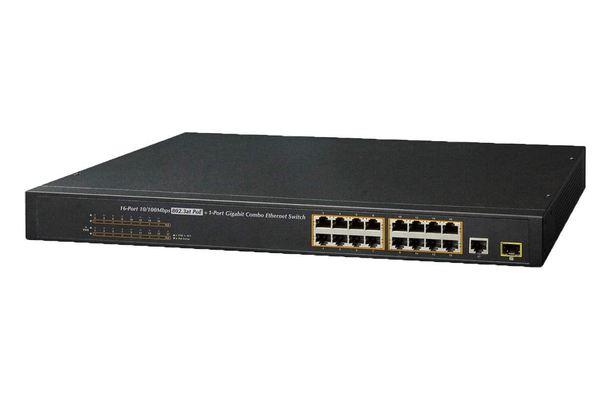 Lorex 16 Port PoE+ Switch for IP Security Camera Systems, Power Over Ethernet Switch for High Speed Transmission, Adds 16 Channels to Existing NVR