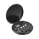 ZALUJMUS Multifunctional Data Cable Storage Box Adaptor for USB-C and Micro-USB Devices Universal Data Transfer Cable (Black)