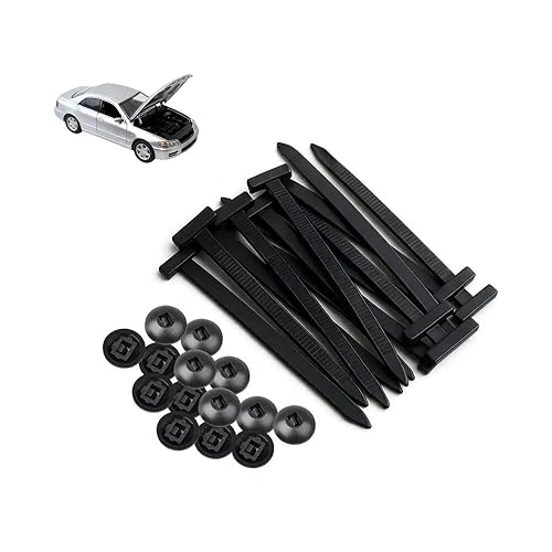 Borsuer Upgraded PA66 Nylon Universal Cable Tie Buckle, 100 Pcs Heavy Duty Self-Locking UV Resistant Zip Ties for Automotive Car Fender Bumper
