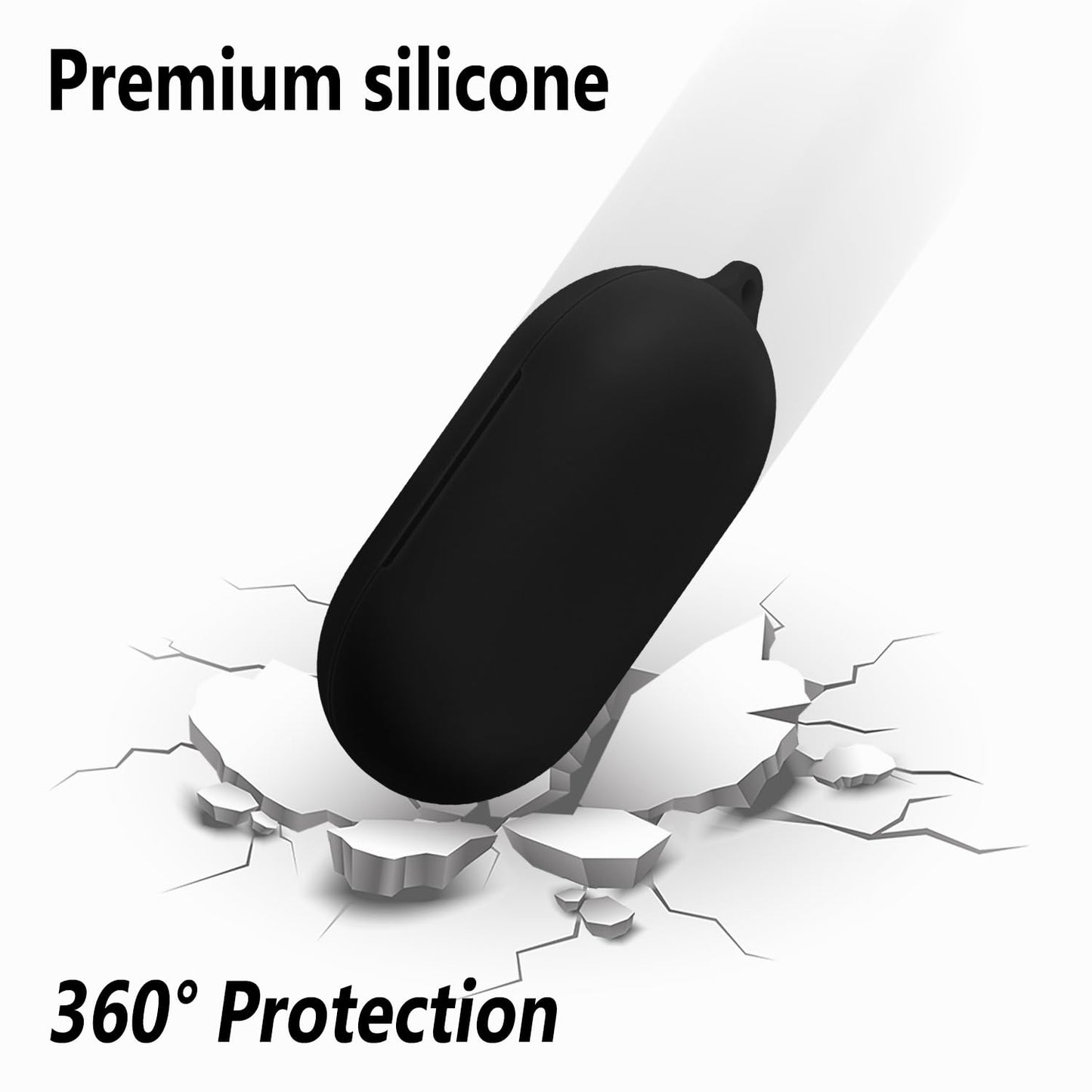 Geiomoo Silicone Case for Anker Soundcore V20i, Protective Cover with Carabiner (Black)