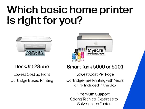 HP DeskJet 2855e Wireless All-in-One Color Inkjet Printer, Scanner, Copier, Best-for-home, 3 month Instant Ink trial included. This printer is only