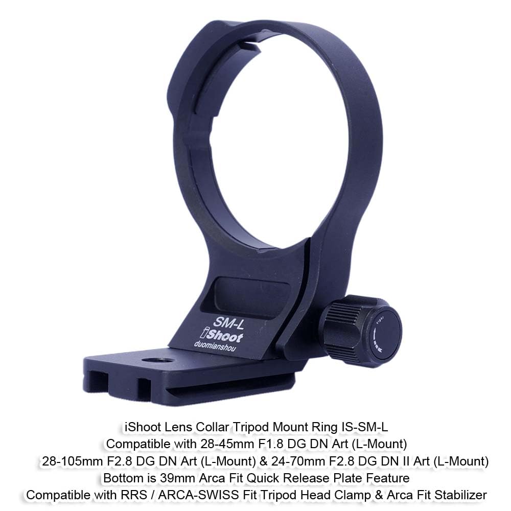 iShoot Lens Collar Tripod Mount Ring Compatible with Sigma 28-45mm F1.8 DG DN Art, 28-105mm F2.8 DG DN Art & 24-70mm F2.8 DG DN II Art L-Mount, Quick