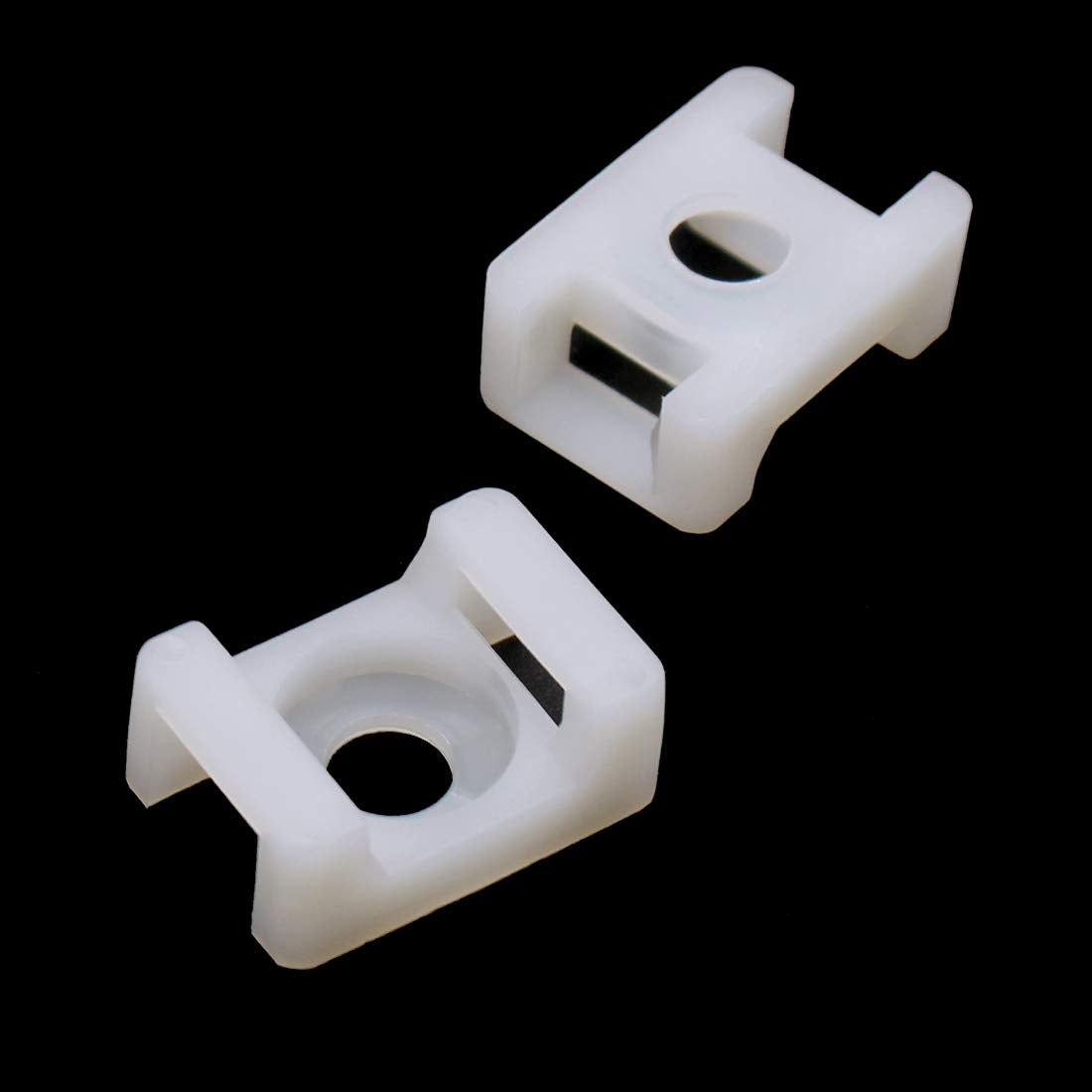 100Pcs Cable Tie Mount Saddle Set, 9mm Saddle Cable Mounts, Plastic Cable Tie Base, White Cable Tie Saddle Base for Wire Management, Cord Organization