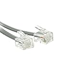 CableWholesale 1 feet Telephone Cord for Voice (VoIP), RJ11 Plug Gold Plated Transparent Connectors, 6P / 4C, 28AWG, Reverse, RJ11 Phone Cable