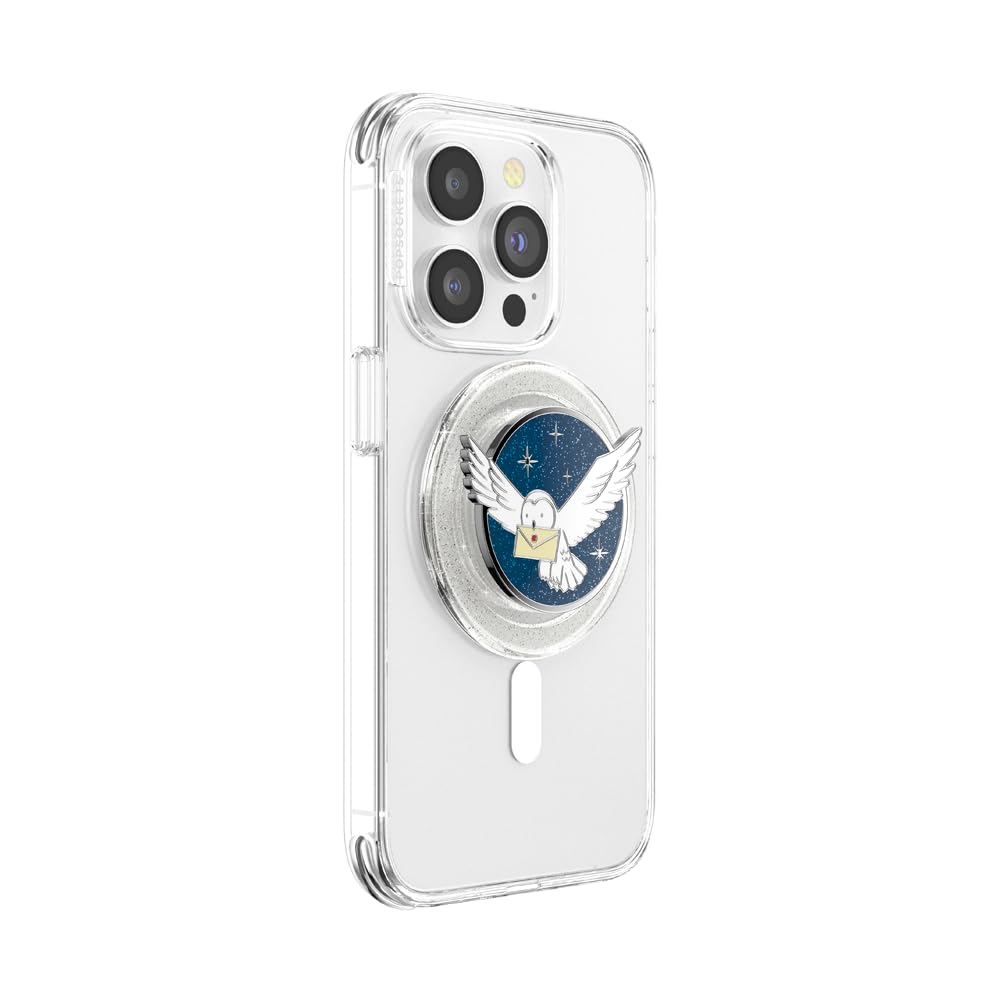 PopSockets Phone Grip for MagSafe, Magnetic Holder, Phone Stand, Harry Potter - Enamel Hedwig