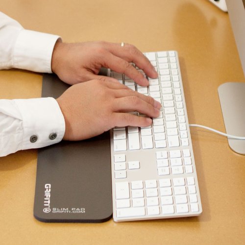 GRIFITI Slim Wrist Pad 17" x 4" x 0.25" Wrists Rest Pads for Standard Computer Keyboards - Ergonomic Keyboard Support Accessories & Carpal Tunnel