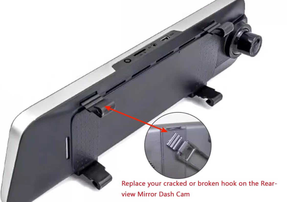 JUTOSHUR Bracket Rearview Mirror Dash Cam Holder - Convenient Replacement for Cracked or Broken Hook with Straps - Universal Accessories