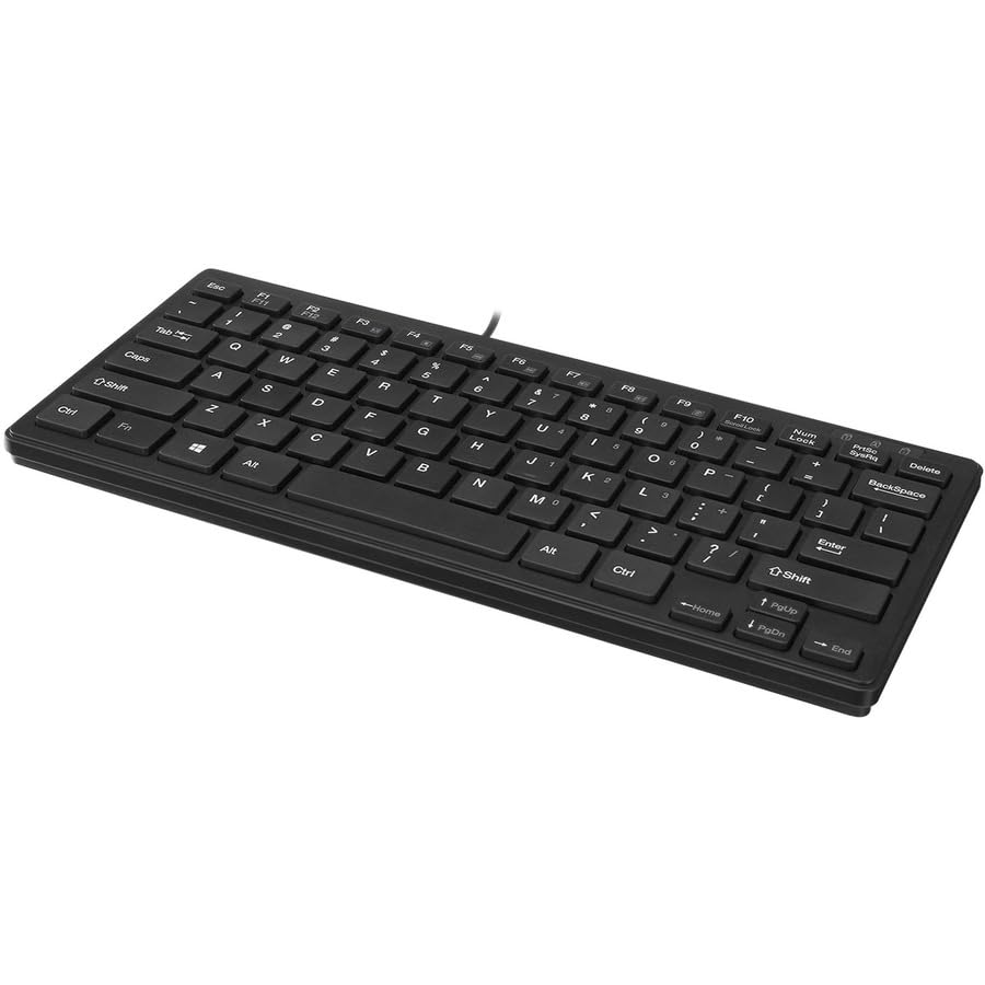Adesso Natural Ergonomic AKB-111UB SlimTouch Mini Keyboard, Black