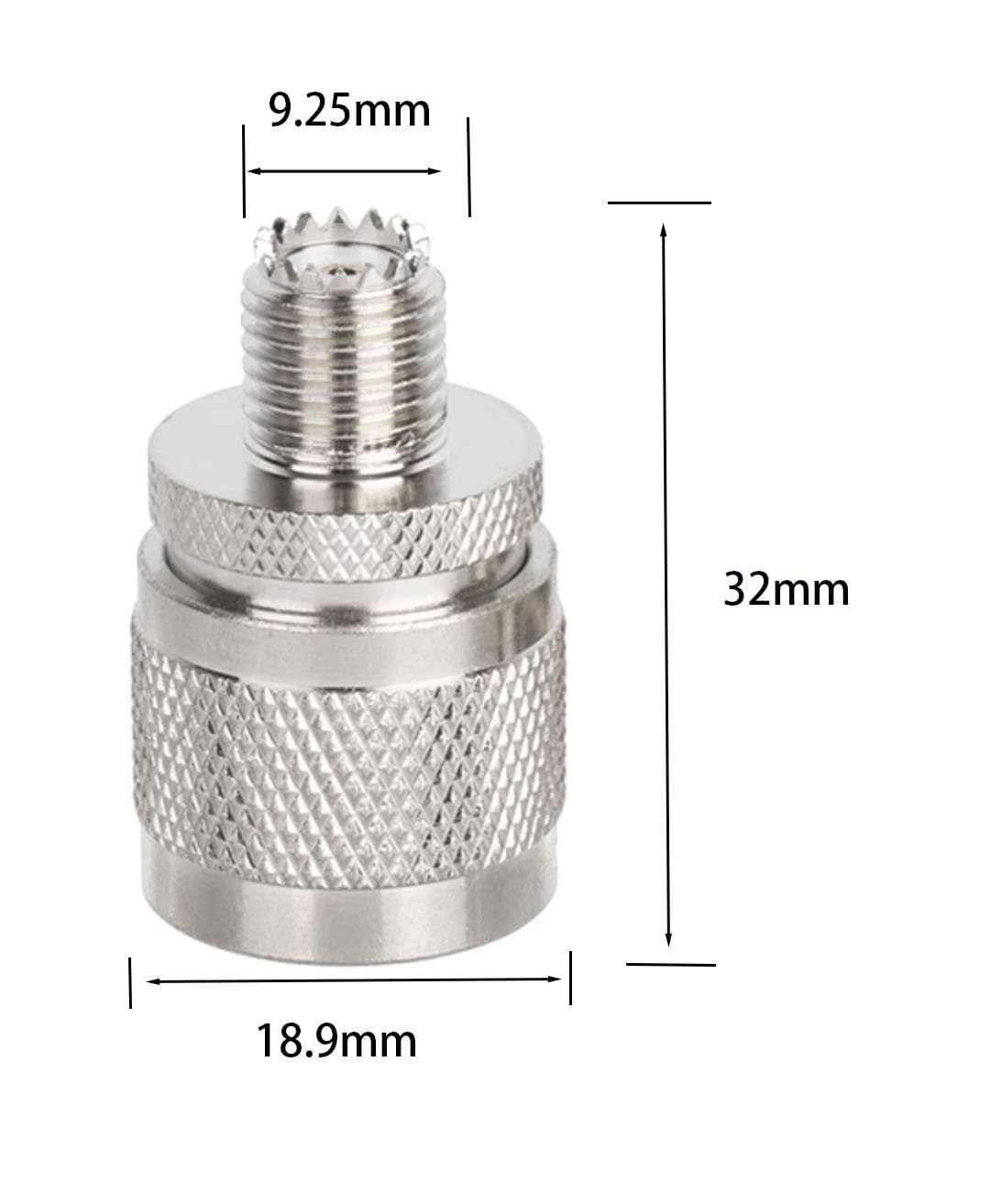 DHT Electronics RF coaxial Coax Adapter UHF Male PL259 PL-259 to mini UHF Female Pack of 2