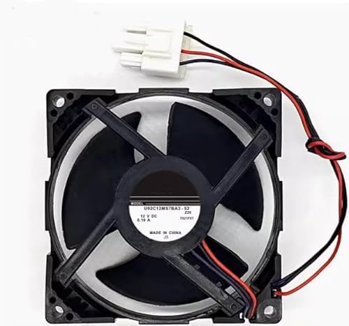 U92C12MS7BA3-52 DC 12V 0.10A 3-Wire Cooling Fan