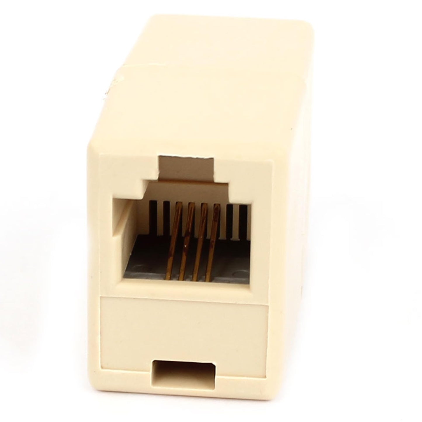 uxcell 5 Pcs Beige Plastic RJ11 6P4C F/F Telephone Cable Inline Connector