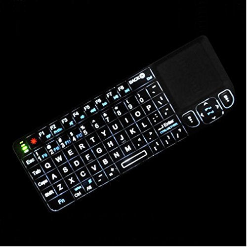 Rii 2.4G Mini Wireless Keyboard with Touchpad,Laser Pointer with Remote Control,Backlit Portable Keyboard Controller with USB Receiver