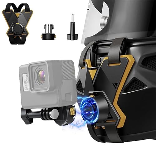 Coyktonty Motorcycle Helmet Mounting Bracket/Magnetic Quick Release Motorcycle Helmet Adapter Bracket for GoPro Hero 12 11 10 9 8 7 6 5/Insta360 Ace