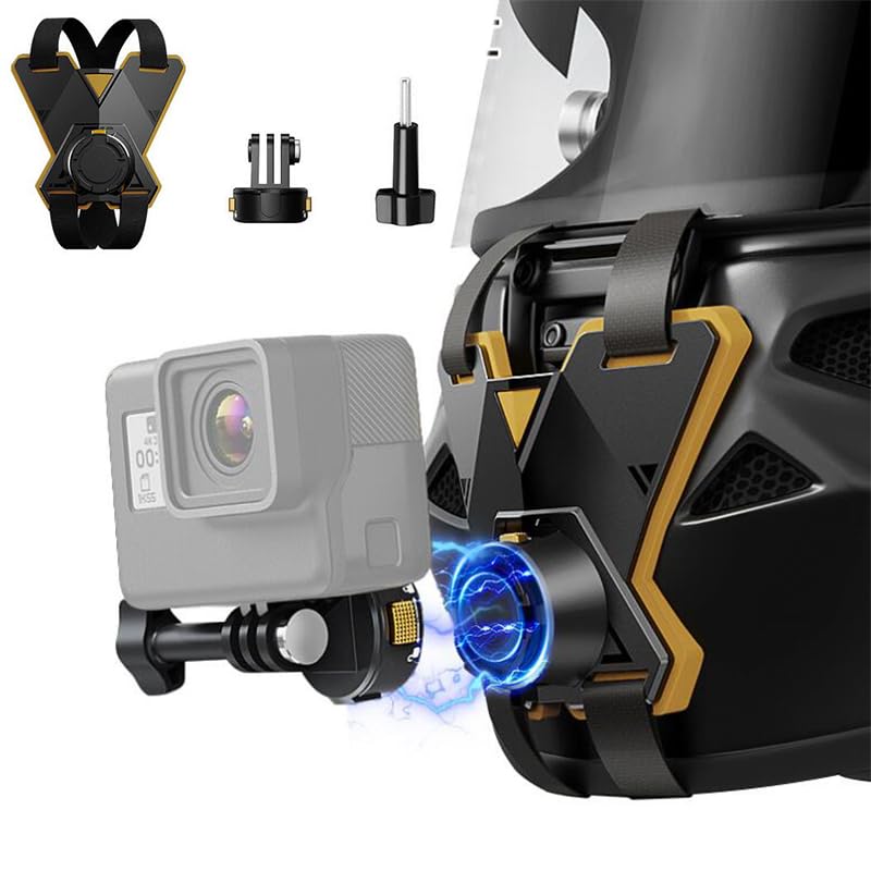 Coyktonty Motorcycle Helmet Mounting Bracket/Magnetic Quick Release Motorcycle Helmet Adapter Bracket for GoPro Hero 12 11 10 9 8 7 6 5/Insta360 Ace