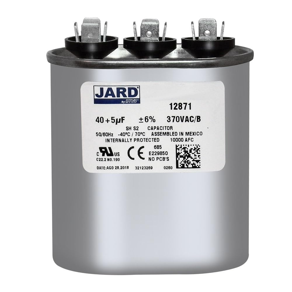 Jard 12871 40/5 MFD 370V OVAL Motor Run Capacitor