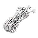 33 Feet Long Telephone Line Cord Phone Extension Modular Telephone Extension Cord 6P4C Pin Plug Male to Male Plug Telephone Extension 2 Conductor (2