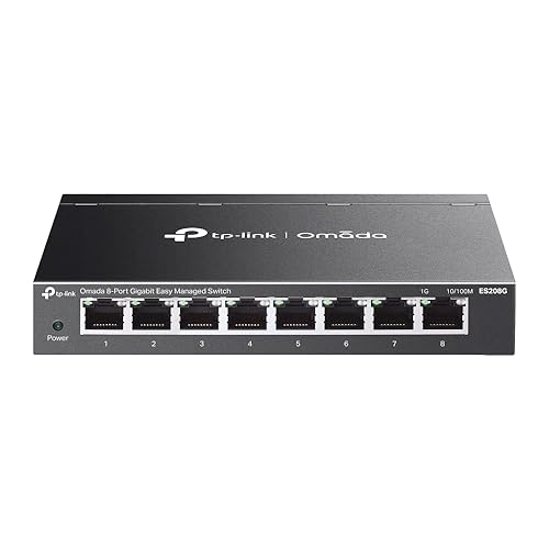 TP-Link Omada 8 Port Gigabit Easy Managed, Switch, VLAN, Auto Loop Prevention, IGMP Snooping, Fanless, Managed by Omada, Durable Metal w/ Shielded