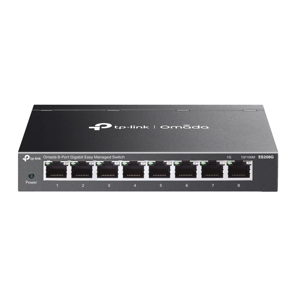 TP-Link Omada 8 Port Gigabit Easy Managed, Switch, VLAN, Auto Loop Prevention, IGMP Snooping, Fanless, Managed by Omada, Durable Metal w/ Shielded