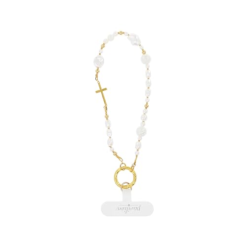 Pavilion Gift Company - Cross - Beaded Hands-Free Wrist Phone Strap Religion Religious Faithful Wristlet Accessory