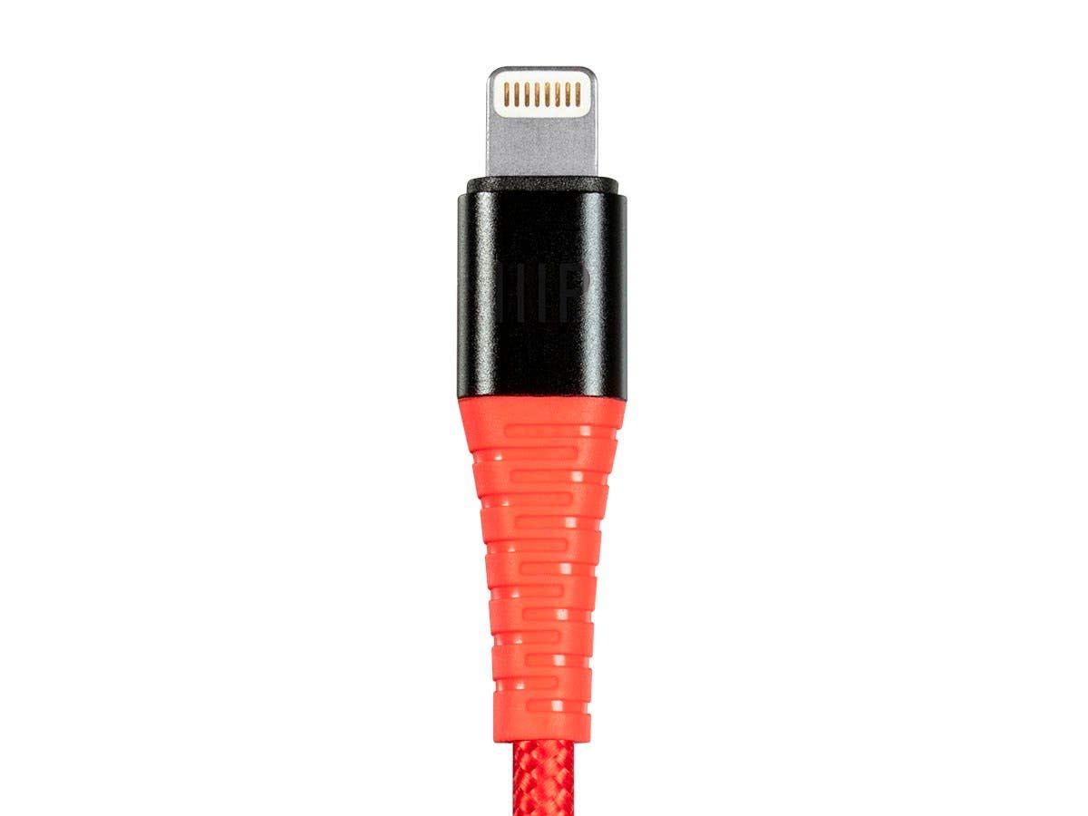 Monoprice Ultra Durable Nylon Braided MFi Certified Lightning to USB-A Charging Cable, 3 Feet, Red - Premium Series (Pack of 1)