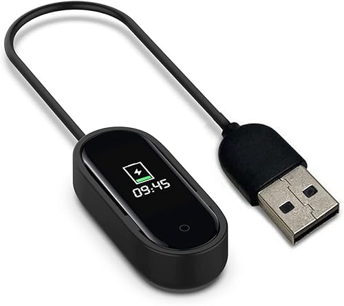 FANTIA USB Charging Cable Charger Fitness Sport Tracker for Xiaomi Mi Band 4 Black