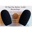 Compete Audio CA555 large microphone windscreens (Foam Microphone Covers) (2-pack) for use with mini-shotgun mics, larger headsets and desktop