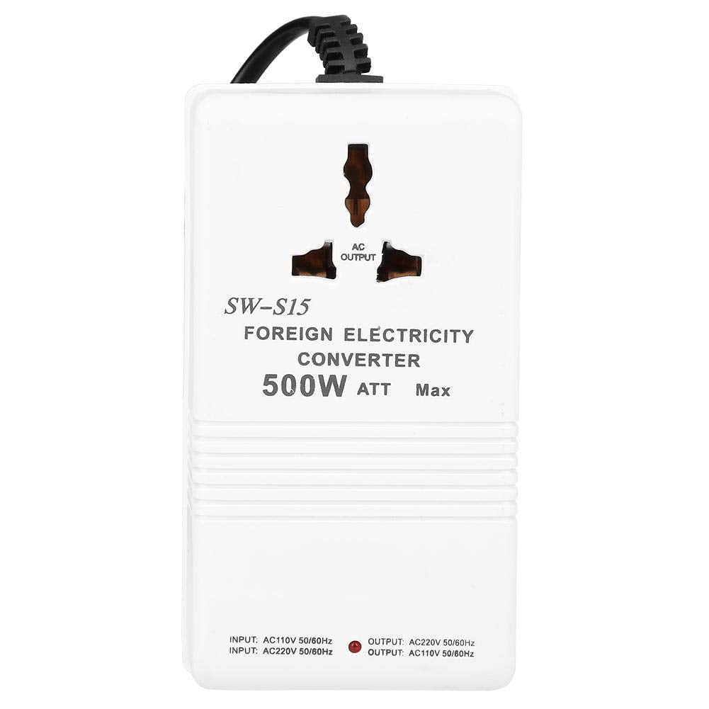 500W Voltage Converter Step Up Down Transformer 110V to 220V Travel Adapter with Universal Plug for Hair Dryer and Small Appliances