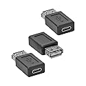 rgzhihuifz USB 2.0 C Female to Type-A Female Adapter, USB 2.0 Converter, 3-Pack, Black, 17x10mm