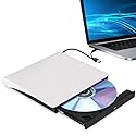 Hcsunfly External CD/DVD Drive for Laptop, Type-C CD/DVD Player USB 3.0 Portable Burner Writer Reader Compatible with Mac MacBook Pro/Air iMac Desktop