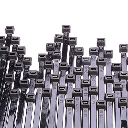 SYD CHEN 6 Inch Black Zip Ties (100 Pieces), 40lb Strength, Nylon Cable Wire Ties