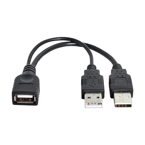 chenyang USB 2.0 Y Splitter Cable USB 2.0 Female to Male Data Charger Extension Cable with Auxiliary Power Supply Port