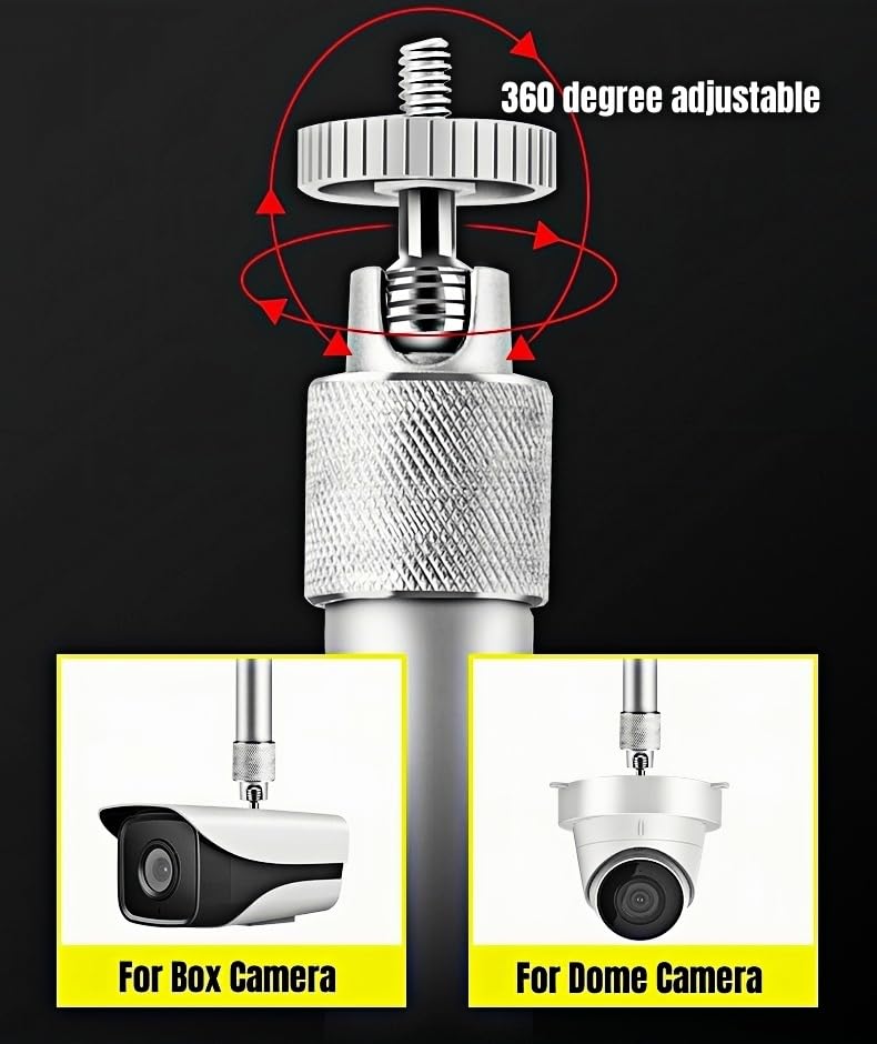 SamIdea 7.87"~15.75" Silver Telescopic Mount Security Camera Wall Ceiling Mounting Bracket,Telescopic Adjustable Camera Wall Mount Bracket