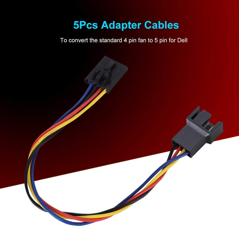 fosa 5Pcs 5Pin to 4Pin Adapter Cable Fan Connector Adapter Converter Extension Cable Cord for Dedicated Fans