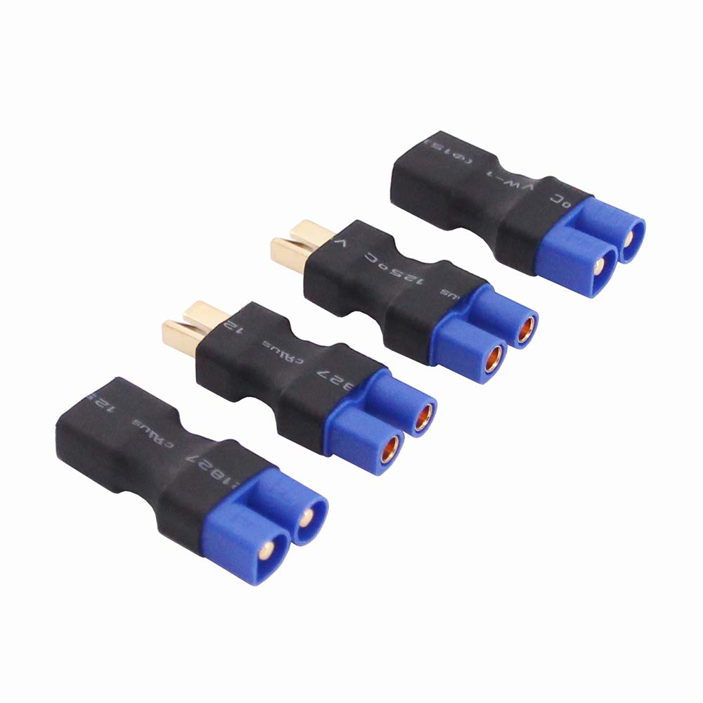 OliRC 4pcs No Wires Connector: T-Plug Style to EC3 Male Female Connector Adapter(C157-4)