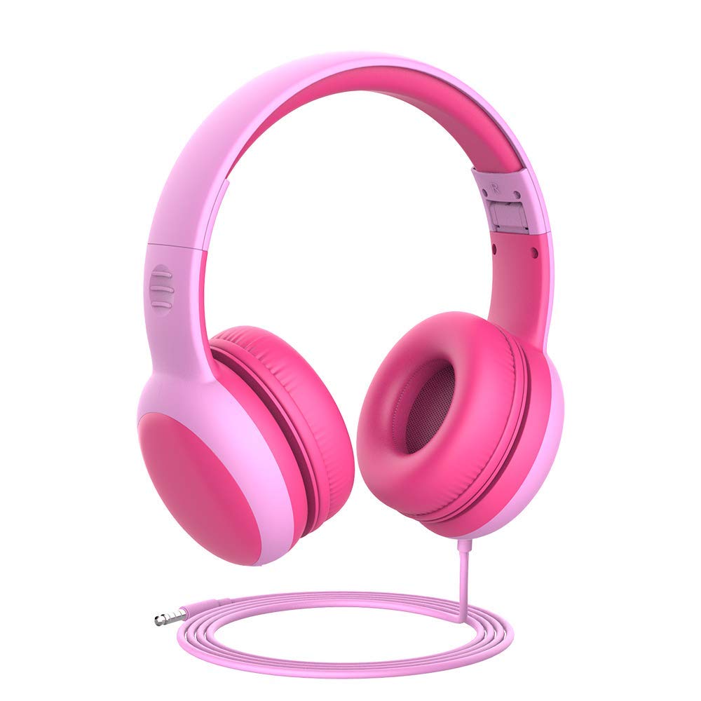 gorsun Kids Headphones with Limited Volume, Cat Ear Toddler Headphones, Wired Headphone Over Ear for Boys and Girls,Stereo Sound Foldable 3.5mm