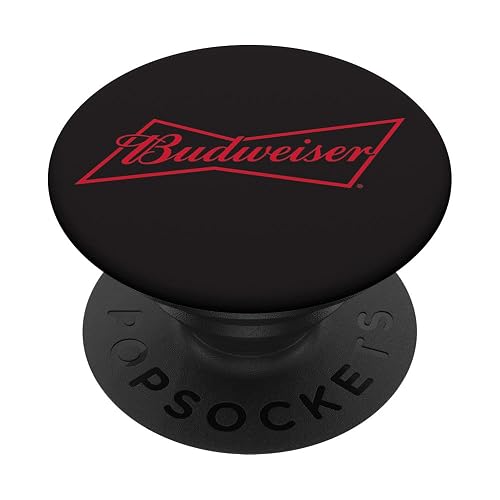 Budweiser Black PopSockets Stand for Smartphones & Tablets: Swappable Grip for Phones & Tablets