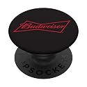 Budweiser Black PopSockets Stand for Smartphones & Tablets: Swappable Grip for Phones & Tablets