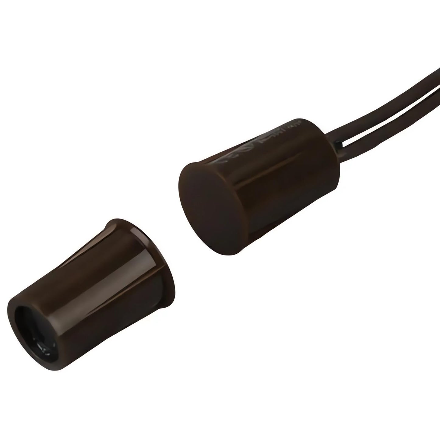 10/pk Brown 3/8" Recessed Wired Security Alarm Door Window Switch Contact Magnet