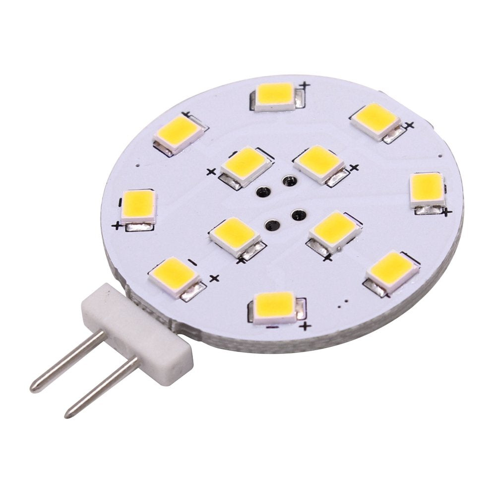 WeiXuan G4 LED Bulb, 35 Watt Equivalent, Bi-Pin LED Disc, JC Side Pin, 12V-24V AC/DC Low Volt, CRI>85, 350 Lumens, Pack 5 (Warm White)