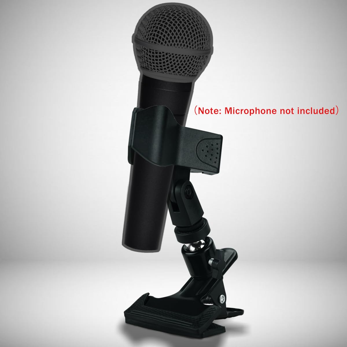 Mic Clips for Stands Set Trumpet 360 degree Wireless MicClamp for Mic Stands Accessories 1/4-inch Mount Black 2 Pieces