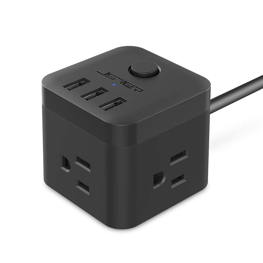 Power Strip with USB, Outlet Strip JSVER USB Power Strip, Power Strips 3 USB Ports 3 Outlets, 4.92ft Power Extension Cord for iPhone Xs/XR/X/8