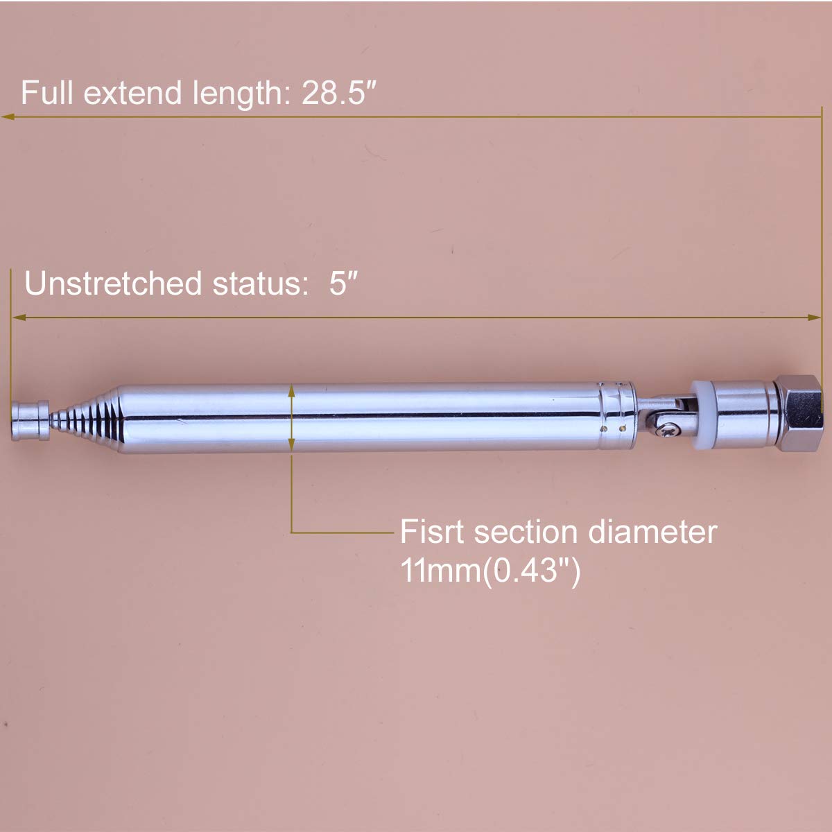12 Sections Telescopic Aerial Antenna FM 75 Unbal for All F Connector Radio and Compatible with Tivoli Audio Model One, Two, Three,Musicsystem Radio